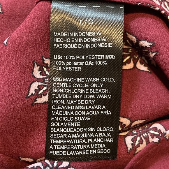 WHBM Island Print Floral Kimono Blouse (L) - Picture 9 of 12